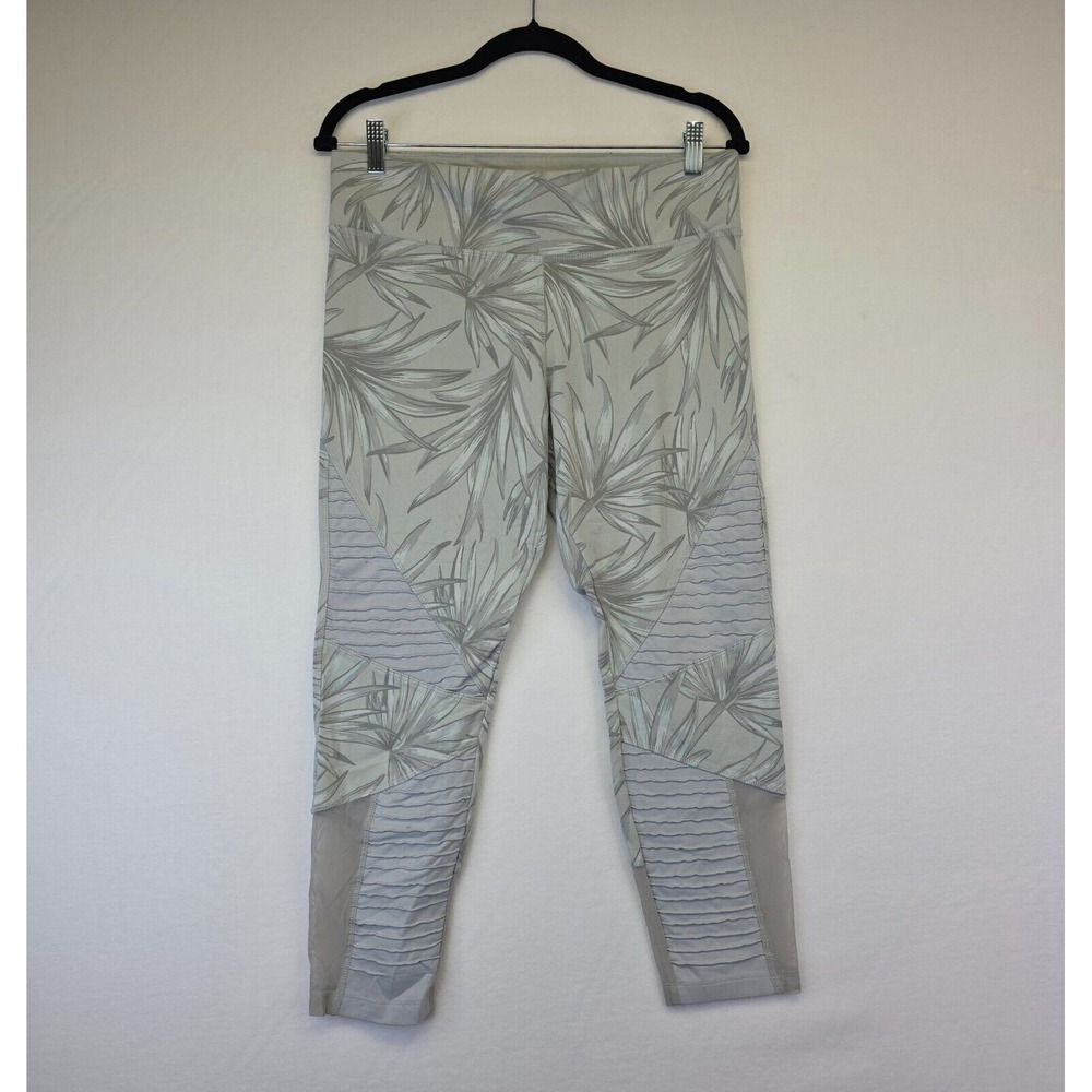 Victorias Secret‎ Leggings Womens L Gray Cropped Pleated Athleisure Workout Gym